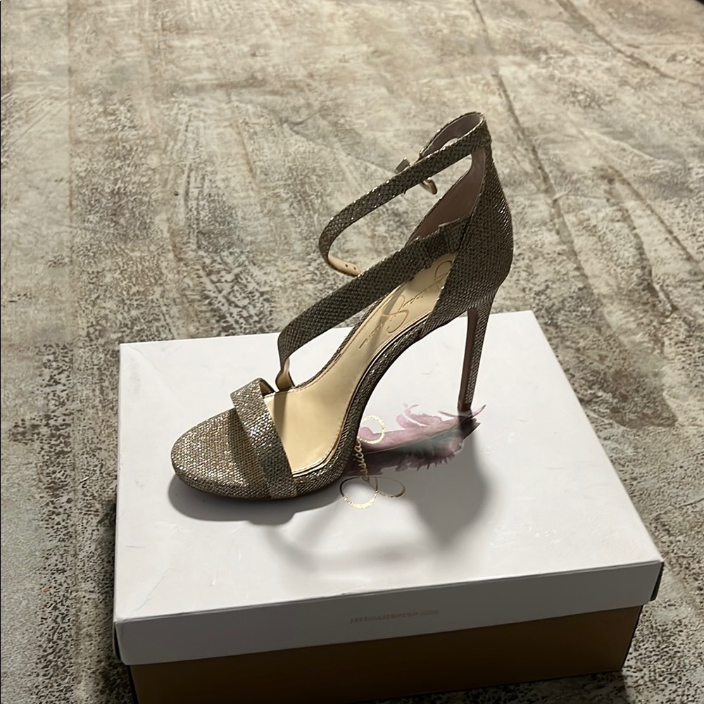 Elegant Gold Strappy Heels